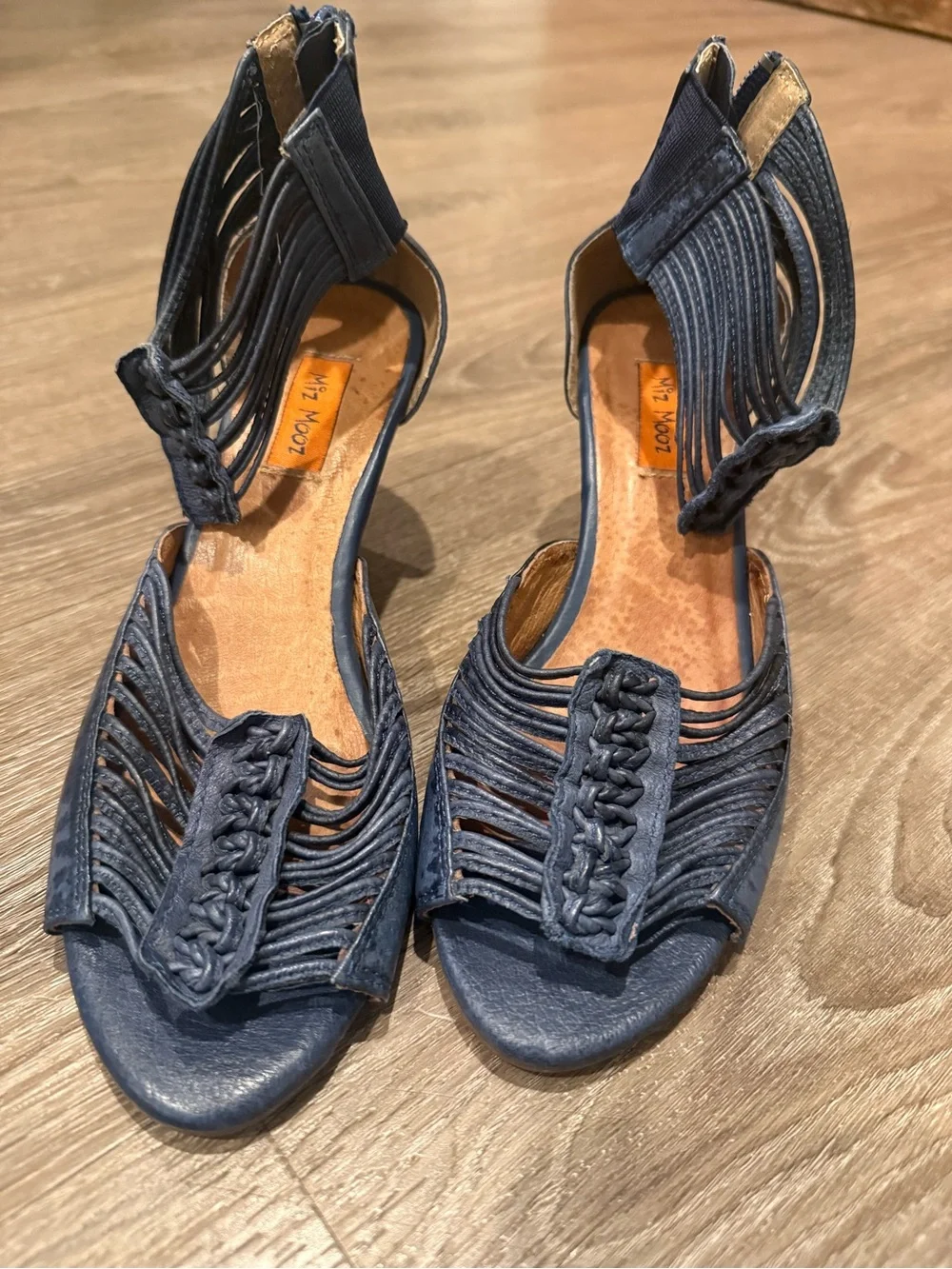 Miz Mooz Gladiator Kitten Heel Sandal in Blue Size 6.5